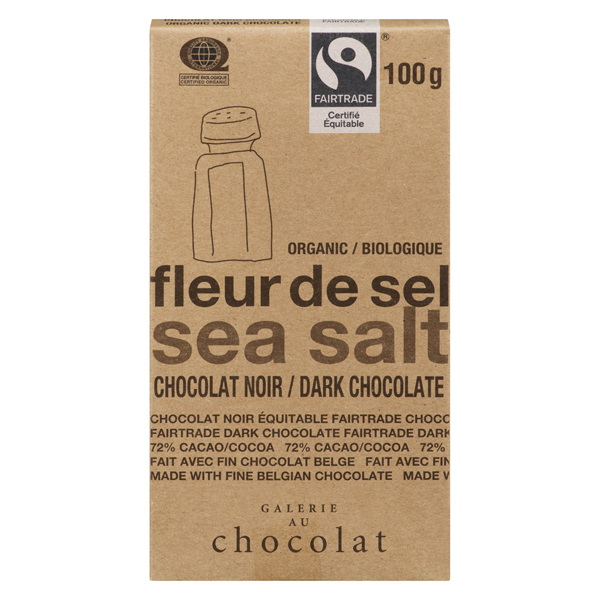 GALERIE AU CHOCOLAT ORGANIC SEA SALT DARK CHOCOLATE BAR
