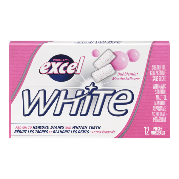 EXCEL WHITE BUBBLEMINT GUM