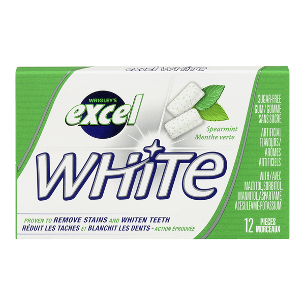 EXCEL WHITE SPEARMINT GUM