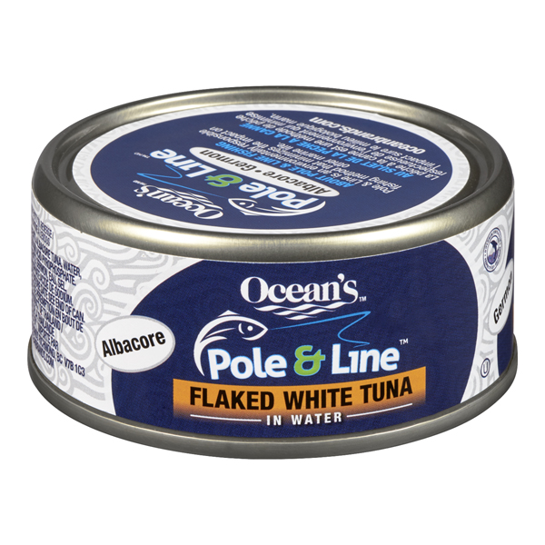 OCEANS POLE & LINE FLAKED WHITE ALBACORE TUNA IN WATER