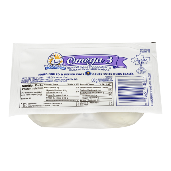 BURNBRAE EGGS 2 GO OMEGA 3 HARD BOILED EGGS