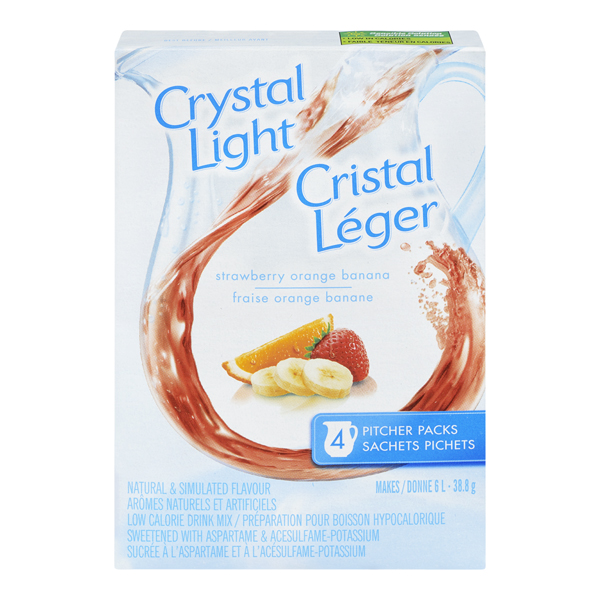 CRYSTAL LIGHT STRAWBERRY ORANGE BANANA