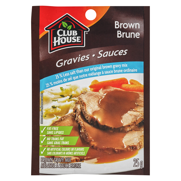 CLUB HOUSE GRAVY MIX 25% LESS SALT BROWN
