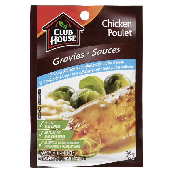 CLUB HOUSE GRAVY MIX 25% LESS SALT CHICKEN