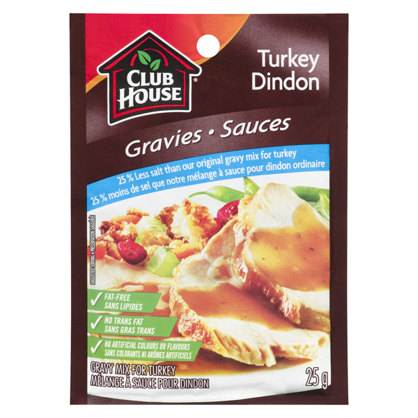 CLUB HOUSE GRAVY MIX 25% LESS SALT TURKEY