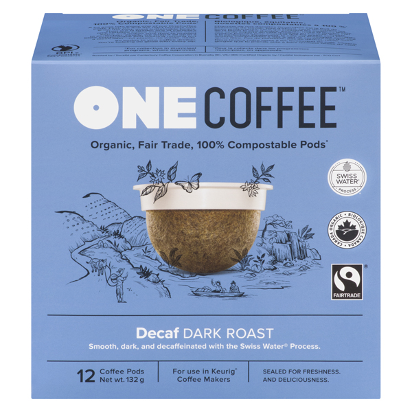 ONECOFFEE ORGANIC DECAF DARK ROAST COFFEE PODS