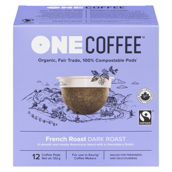 ONECOFFEE ORGANIC FRENCH ROAST DARK COFFEE PODS