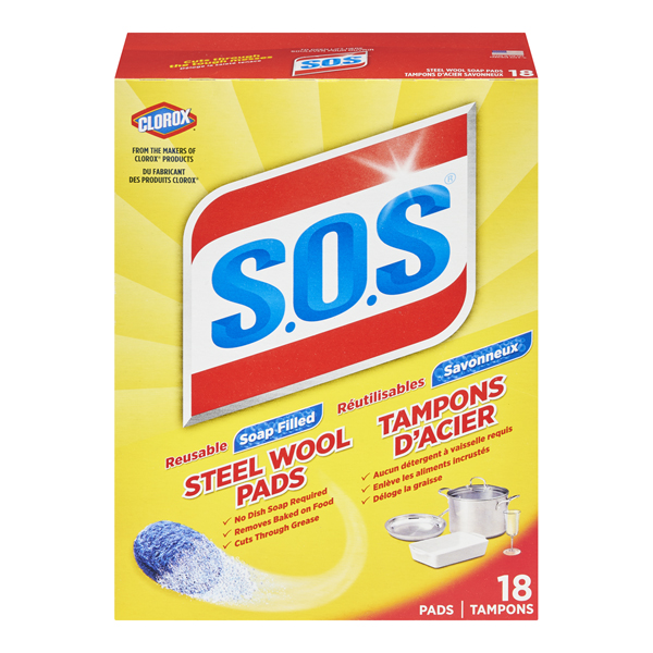 S.O.S REUSABLE SOAP FILLED STEEL WOOL PADS