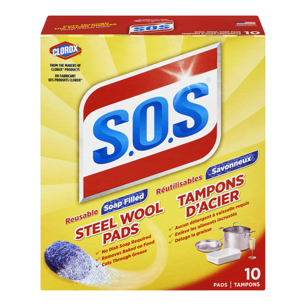 S.O.S REUSABLE SOAP FILLED STEEL WOOL PADS