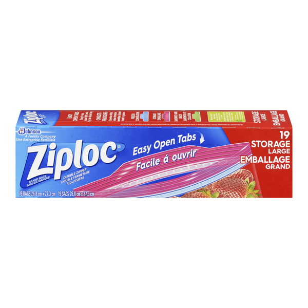 ZIPLOC STORAGE BAGS LARGE