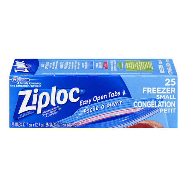 ZIPLOC EASY ZIPPER FREEZER BAGS SMALL