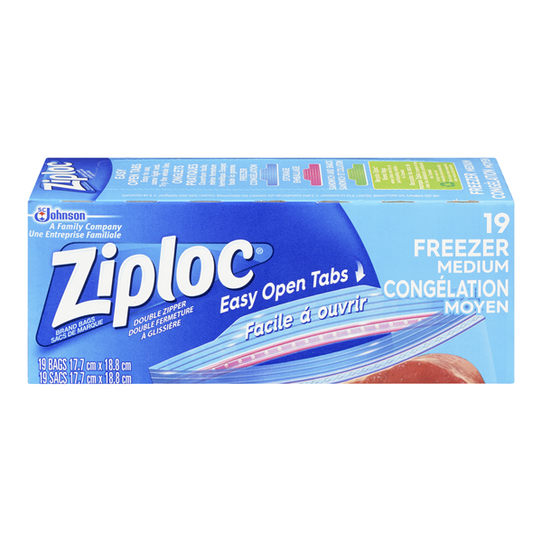 ZIPLOC EASY ZIPPER FREEZER BAGS MEDIUM