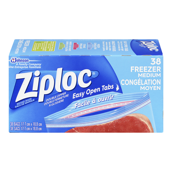 ZIPLOC EASY OPEN TABS MEDIUM FREEZER BAGS