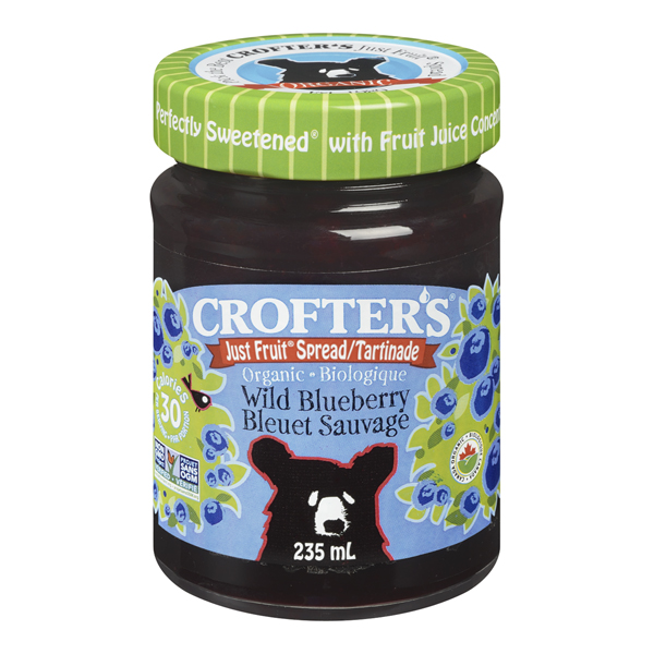CROFTERS ORGANIC JUST FRUIT SPREAD WILD BLUEBERRY