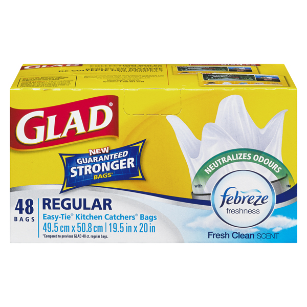 GLAD WHITE SMALL 25L FEBREZE SCENT BAGS