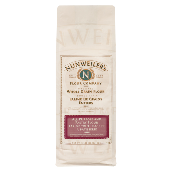 NUNWEILER ORGANIC WHOLE GRAIN ALL PURPOSE AND PASTRY FLOUR