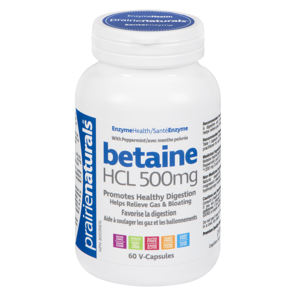 PRAIRIE NATURALS BETAINE HCL 500mg