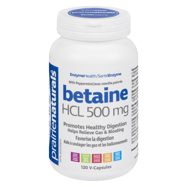 PRAIRIE NATURALS BETAINE HCL 500mg