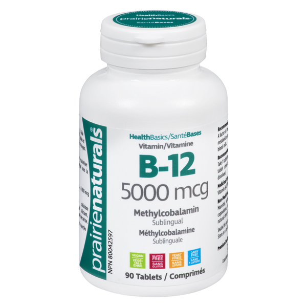 PRAIRIE NATURALS VITAMIN B-12 5000mcg