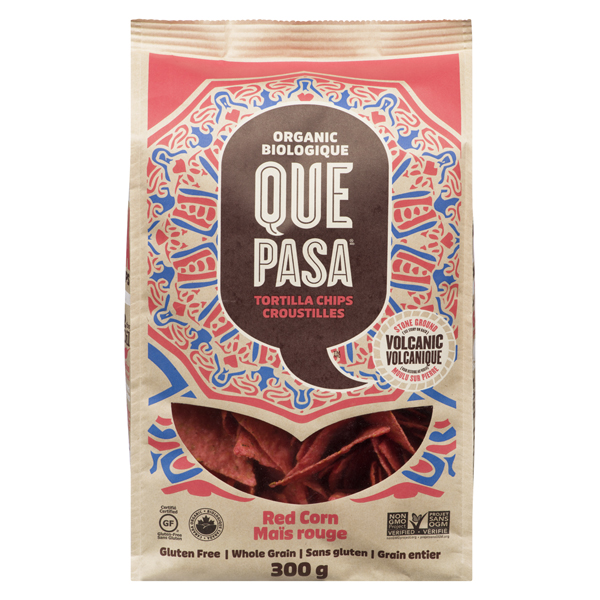 QUE PASA ORGANIC TORTILLA CHIPS RED CORN