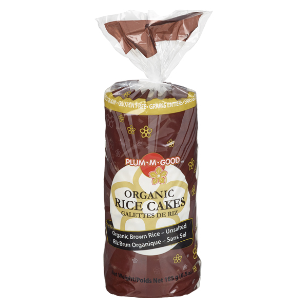 PLUM-M-GOOD ORGANIC BROWN RICE UNSALTED RICE CAKE