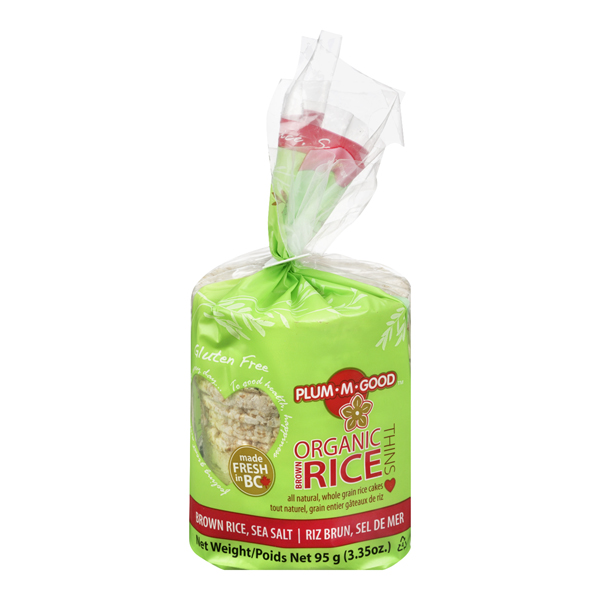 PLUM M GOOD ORGANIC RICE THINS BROWN RICE W/ SEA SALT CAKES