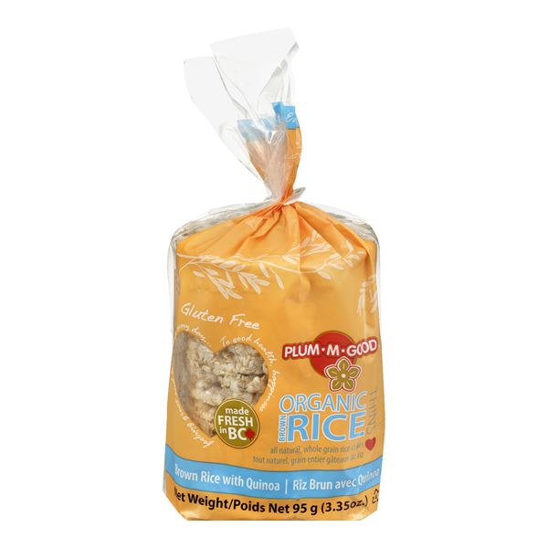 PLUM M GOOD ORGANIC RICE THINS BROWN RICE W/QUINOA RICE CAKE