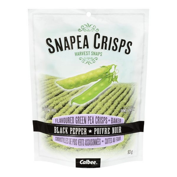 HARVEST SNAPS BLACK PEPPER GREEN PEA SNACK CRISPS