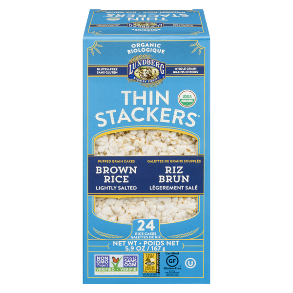 LUNDBERG THIN STACKERS ORGANIC LIGHTLY SALTED