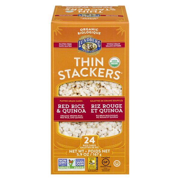 LUNDBERG THIN STACKERS ORGANIC RED RICE & QUINOA