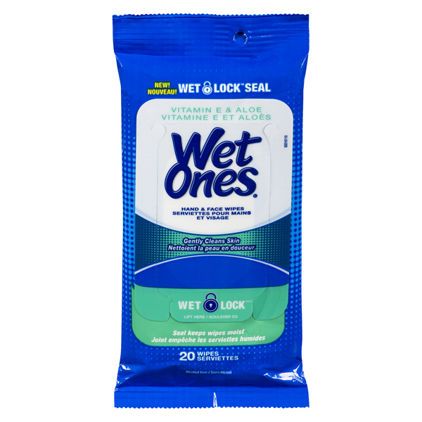 WET ONES VITAMIN E & ALOE HAND & FACE WIPES