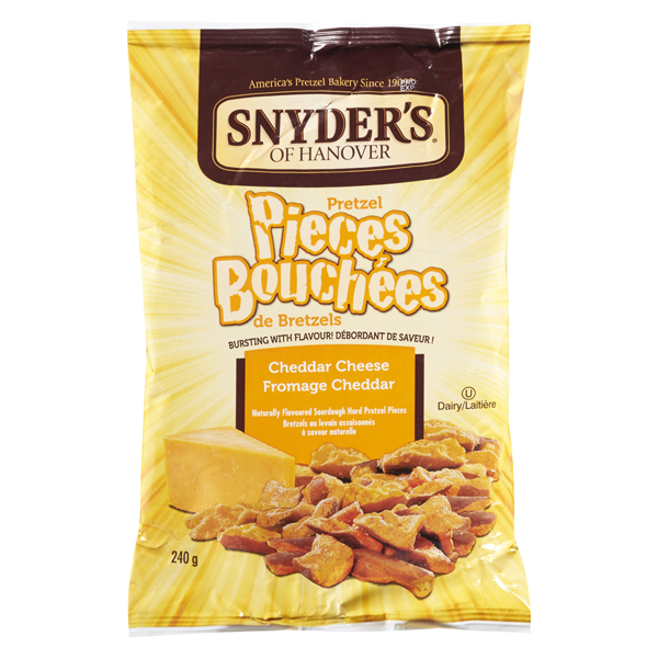 SNYDER'S OF HANOVER CHEDDAR CHEESE PRETZELS PIECES