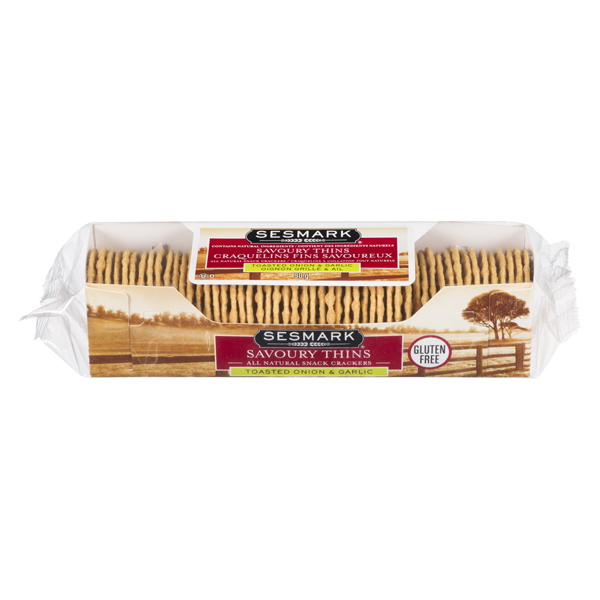 SESMARK SAVOURY THINS TOASTED ONION & GARLIC