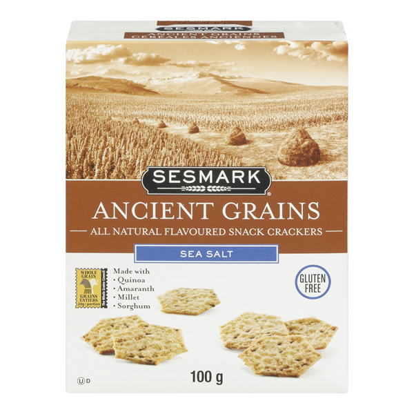 SESMARK ANCIENT GRAINS SNACK CRACKERS SEA SALT