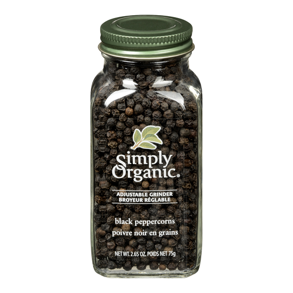 SIMPLY ORGANIC BLACK PEPPERCORNS