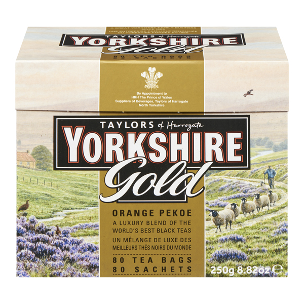 TAYLORS OF HARROGATE YORKSHIRE GOLD BLACK ORANGE PEKOE TEA