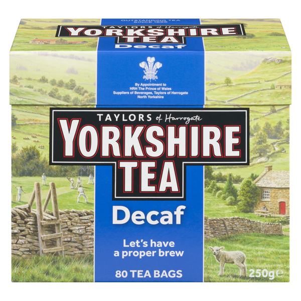 TAYLORS OF HARROGATE YORKSHIRE TEA DECAF BLUE