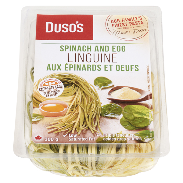DUSOS LINGUINE SPINACH AND EGG