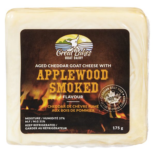 GREAT LAKES GOAT DAIRY AGED APPLEWOOD SMOKE GOAT CHEDDAR