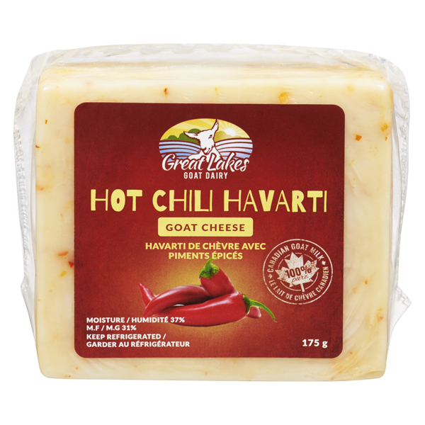 GREAT LAKES GOAT DAIRY HOT CHILI HAVARTI GOAT CHEESE