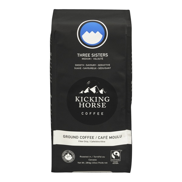 KICKING HORSE ORGANIC F/T COFFEE GROUND THREE SISTERS