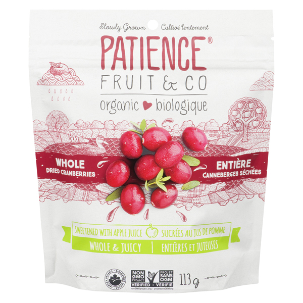 PATIENCE FRUIT&CO ORGANIC DRIED WHOLE CRANBERRIES SWEETENED