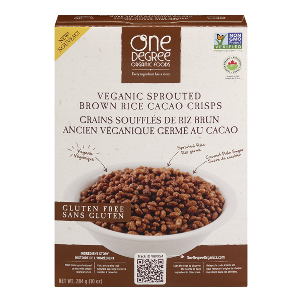 ONE DEGREE ORGANIC SPROUTED BROWN RICE CACAO CRISP CEREAL