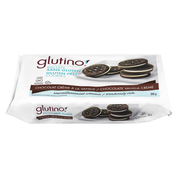 GLUTINO GLUTEN FREE COOKIES CHOCOLATE VANILLA CREAM