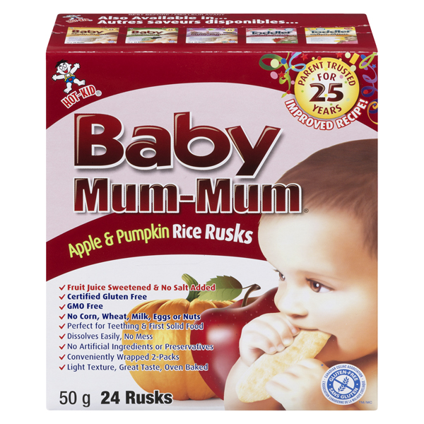 HOT KID BABY MUM-MUMS APPLE & PUMPKIN CRACKERS