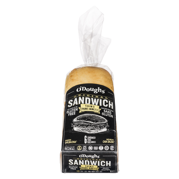 O'DOUGHS ORIGINAL SANDWICH BUNS GLUTEN FREE