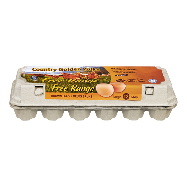 COUNTRY GOLDEN YOLKS FREE RANGE LARGE BROWN EGGS