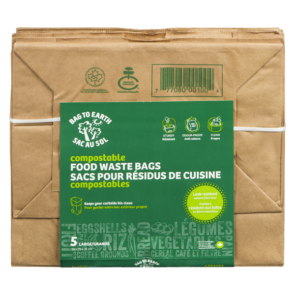 BAG TO EARTH COMPOSTABLE FOOD WASTE BAGS LARGE