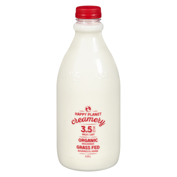 HAPPY PLANET CREAMERY ORGANIC GRASS FED 3.5% MILK