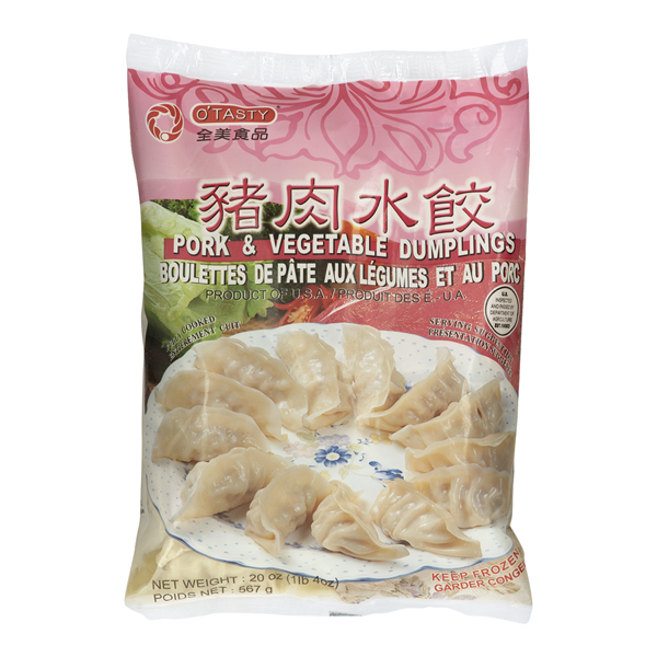 O TASTY  PORK & VEGETABLE DUMPLINGS